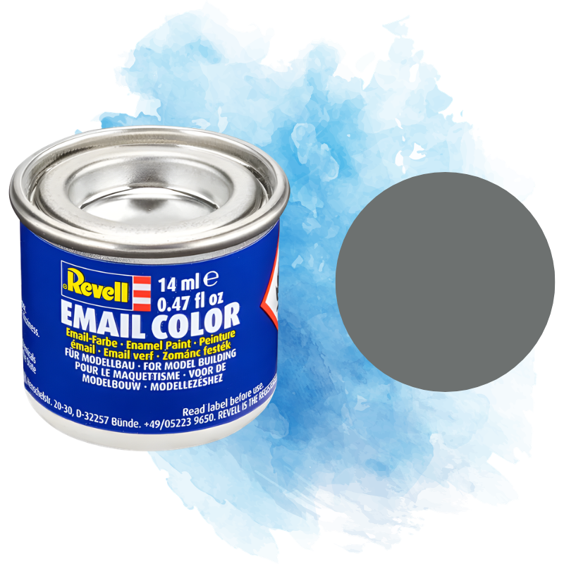 Barva Revell emailová - Matt Mouse Grey (matná myší šedá; RAL7005) - 14 ml / 32147