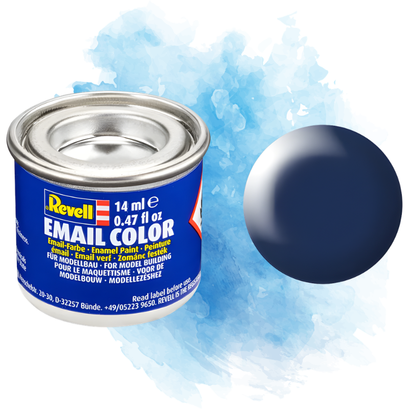 Barva Revell emailová - Silk Lufthansa Blue (hedvábná modrá; RAL5013) - 14 ml / 32350