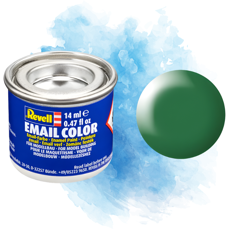 Barva Revell emailová - Silk Leaf Green (hedvábná listově zelená; RAL6001) - 14 ml / 32364