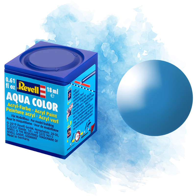 Barva Revell akrylová - Gloss Light Blue (lesklá světle modrá; RAL5012) - 18 ml / 36150