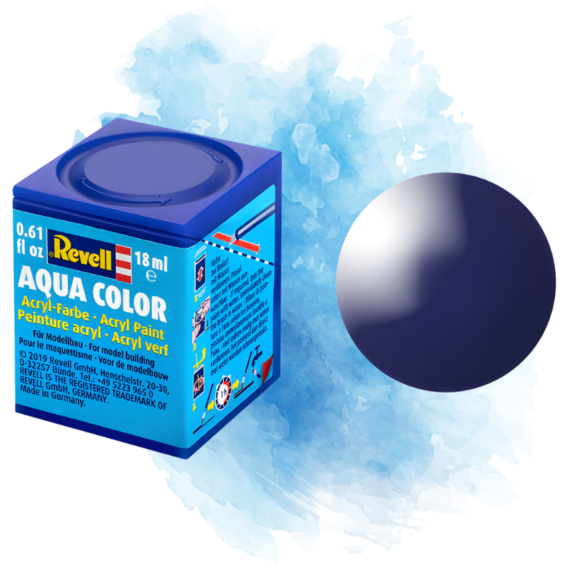 Barva Revell akrylová - Gloss Night Blue (lesklá noční modrá; RAL5022) - 18 ml / 36154