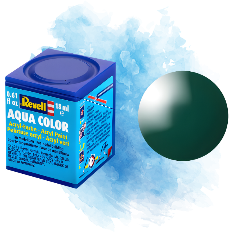 Barva Revell akrylová - Gloss Sea/Moss Green (lesklá mořsky/mechově zelená; RAL6005) - 18 ml / 36162