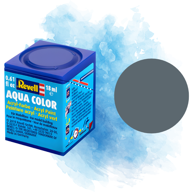 Barva Revell akrylová - Matt Greyish Blue (matná šedomodrá; RAL7031) - 18 ml / 36179