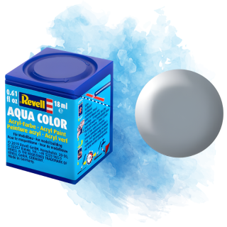 Barva Revell akrylová - Silk Grey (hedvábná šedá; RAL7001) - 18 ml / 36374