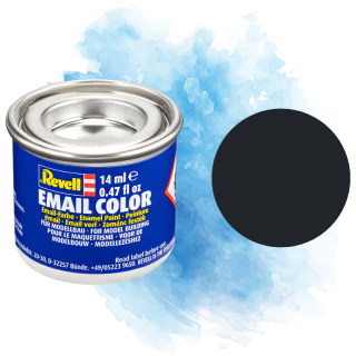 Barva Revell emailová - Matt Black (matná černá; RAL9011) - 14 ml / 32108