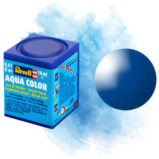 Barva Revell akrylová - Gloss Blue (lesklá modrá; RAL5005) - 18 ml / 36152