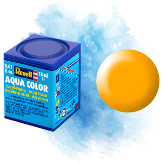 Barva Revell akrylová - Silk Lufthansa Yellow (hedvábná žlutá; RAL9005) - 18 ml / 36310