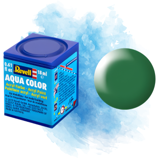 Barva Revell akrylová - Silk Leaf Green (hedvábná listově zelená; RAL6001) - 18 ml / 36364